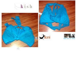 Kish NWOT Turquoise Bikini Swim Top Size M